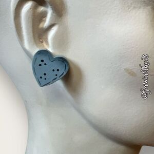 Bundle Sale 3 for $15 | Blue Wooden Heart Earrings